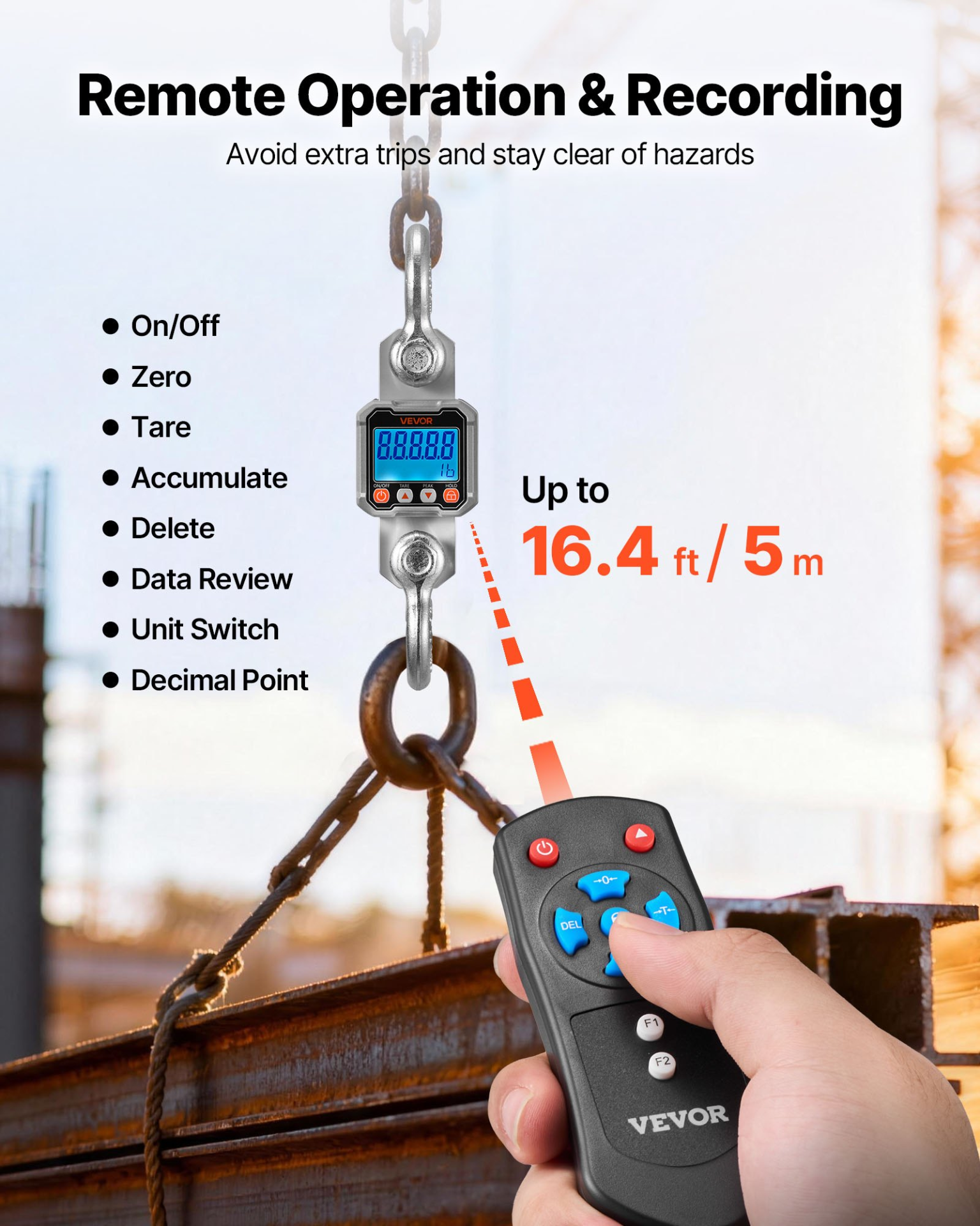 Balanza digital para grúa, 3000 kg | VEVOR
