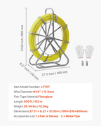 Cinta pasacables de fibra de vidrio, 152 m (500 pies) | VEVOR