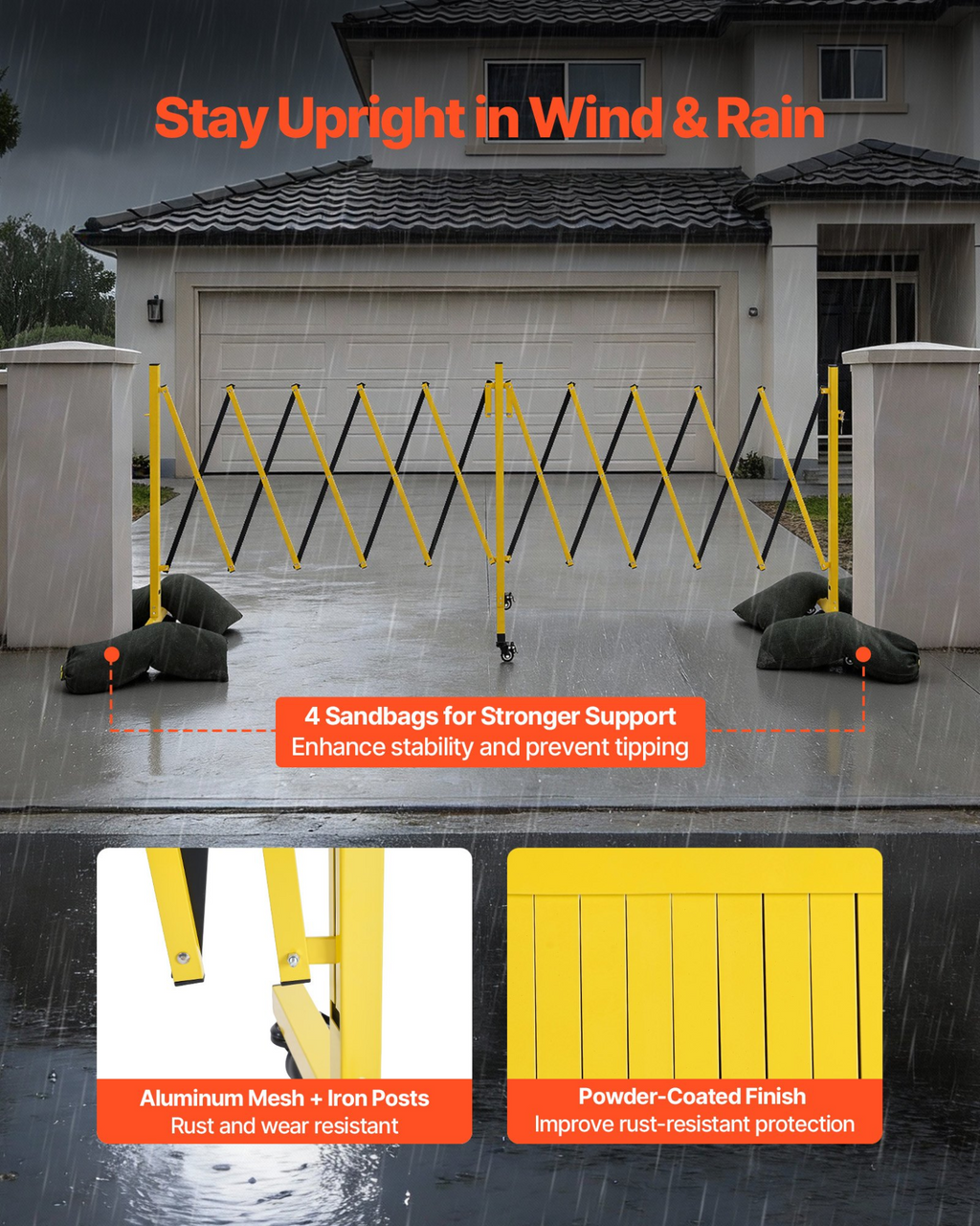 Barricadas de seguridad industriales dobles extensibles | VEVOR