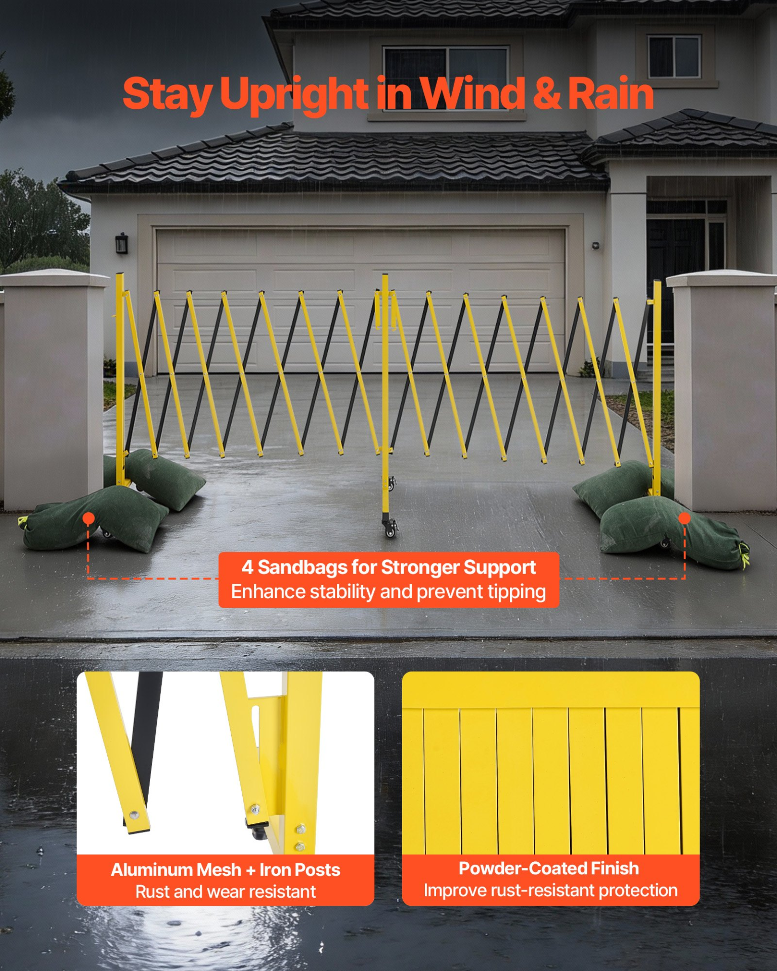 Barricadas de seguridad industriales dobles extensibles SSWL1PCSWL | VEVOR