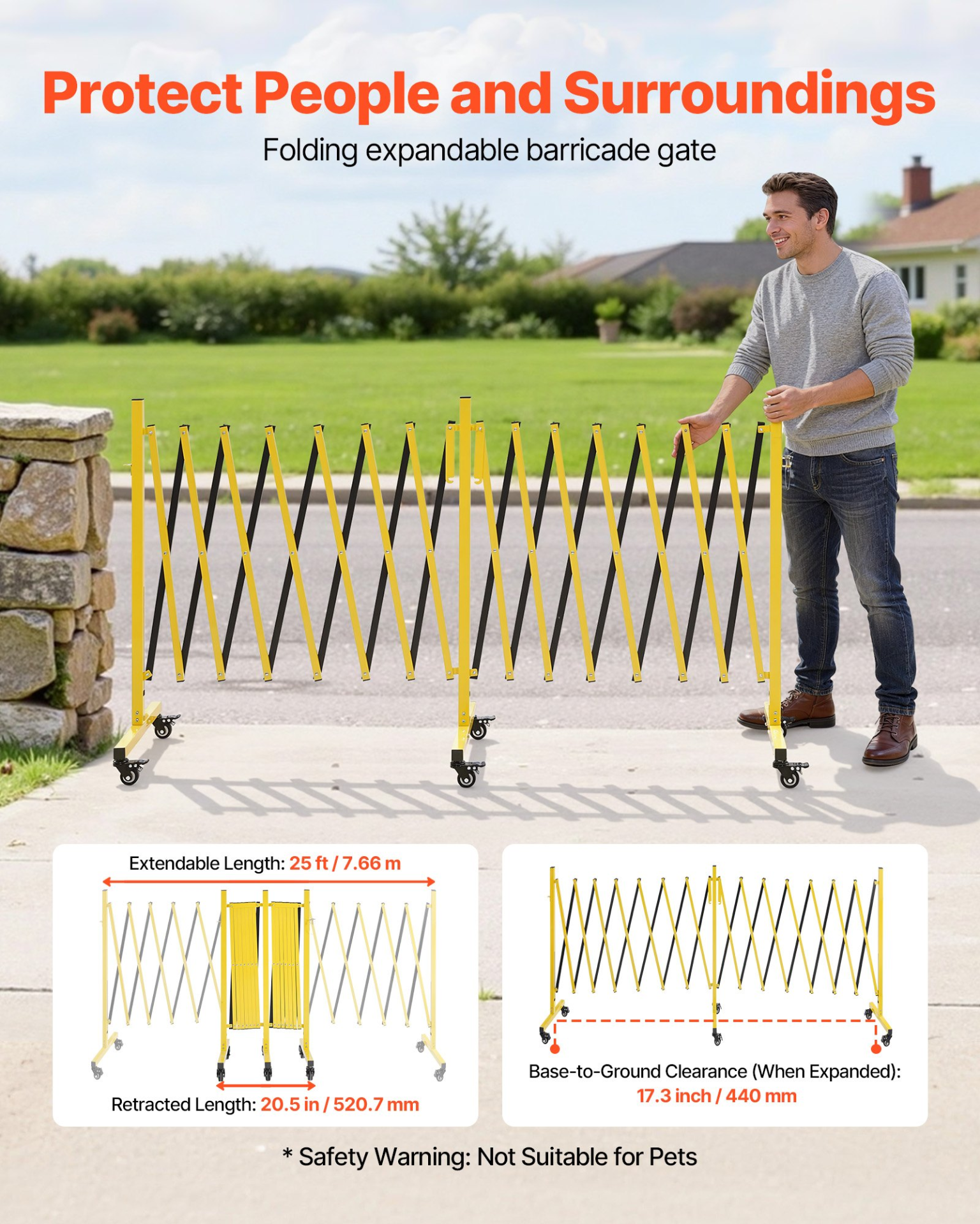 Barricadas de seguridad industriales dobles extensibles SSWL1PCSWL | VEVOR