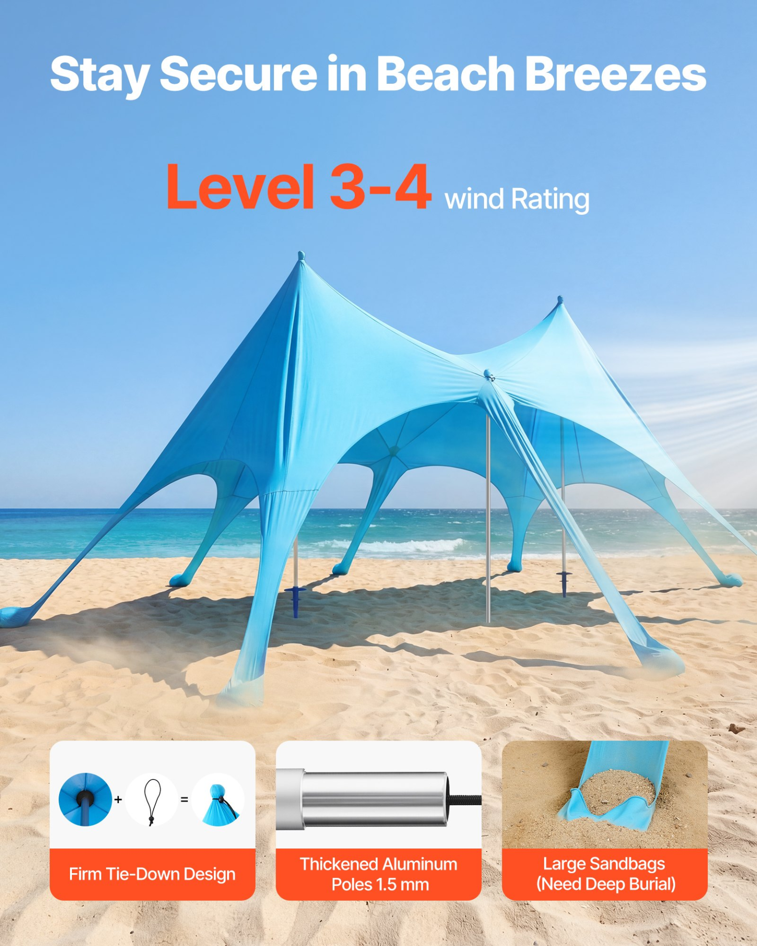 Miniatura del producto Tienda de playa con protección | VEVOR