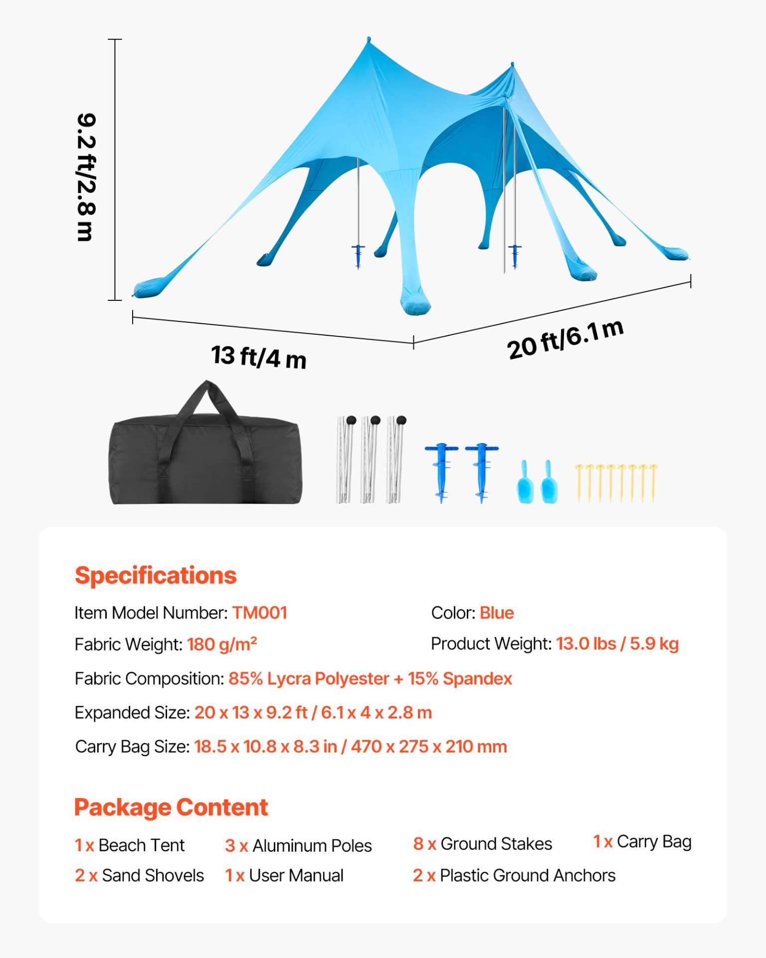 Miniatura del producto Tienda de playa con protección | VEVOR