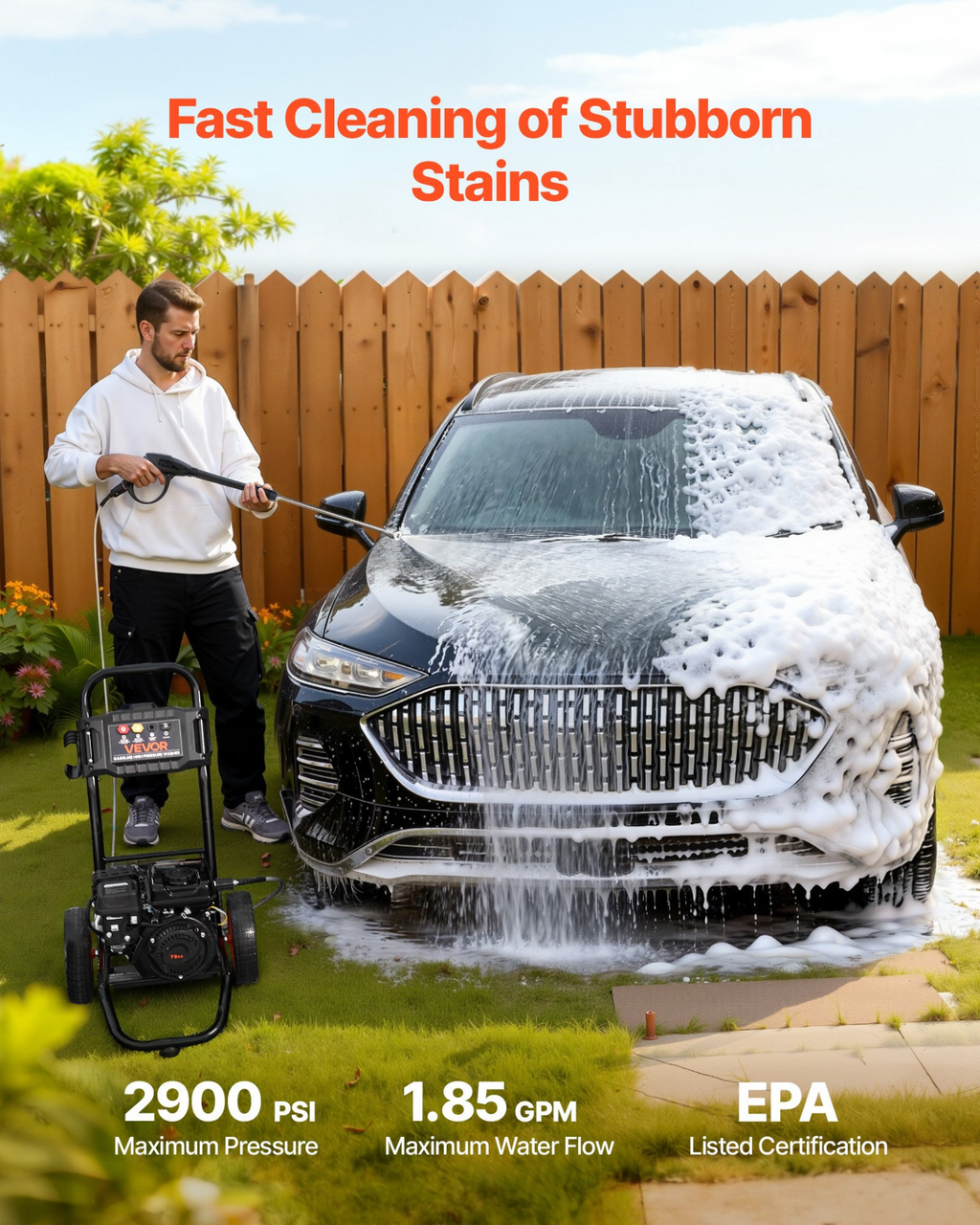 Hidrolavadora de 2900 PSI y 1.85 GPM máximo | VEVOR