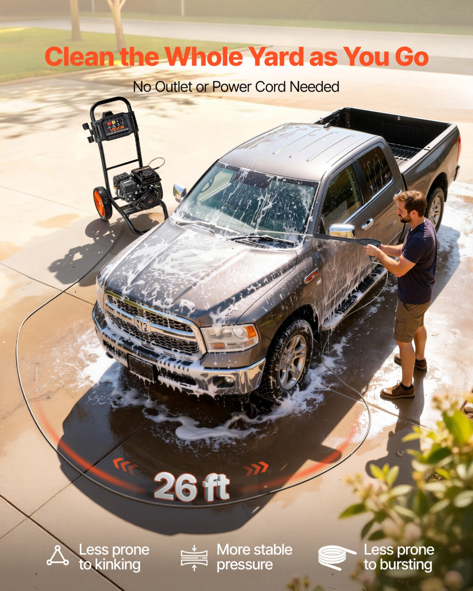 Hidrolavadora de 2900 PSI y 1.85 GPM máximo | VEVOR