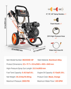 Hidrolavadora de 2900 PSI y 1.85 GPM máximo | VEVOR