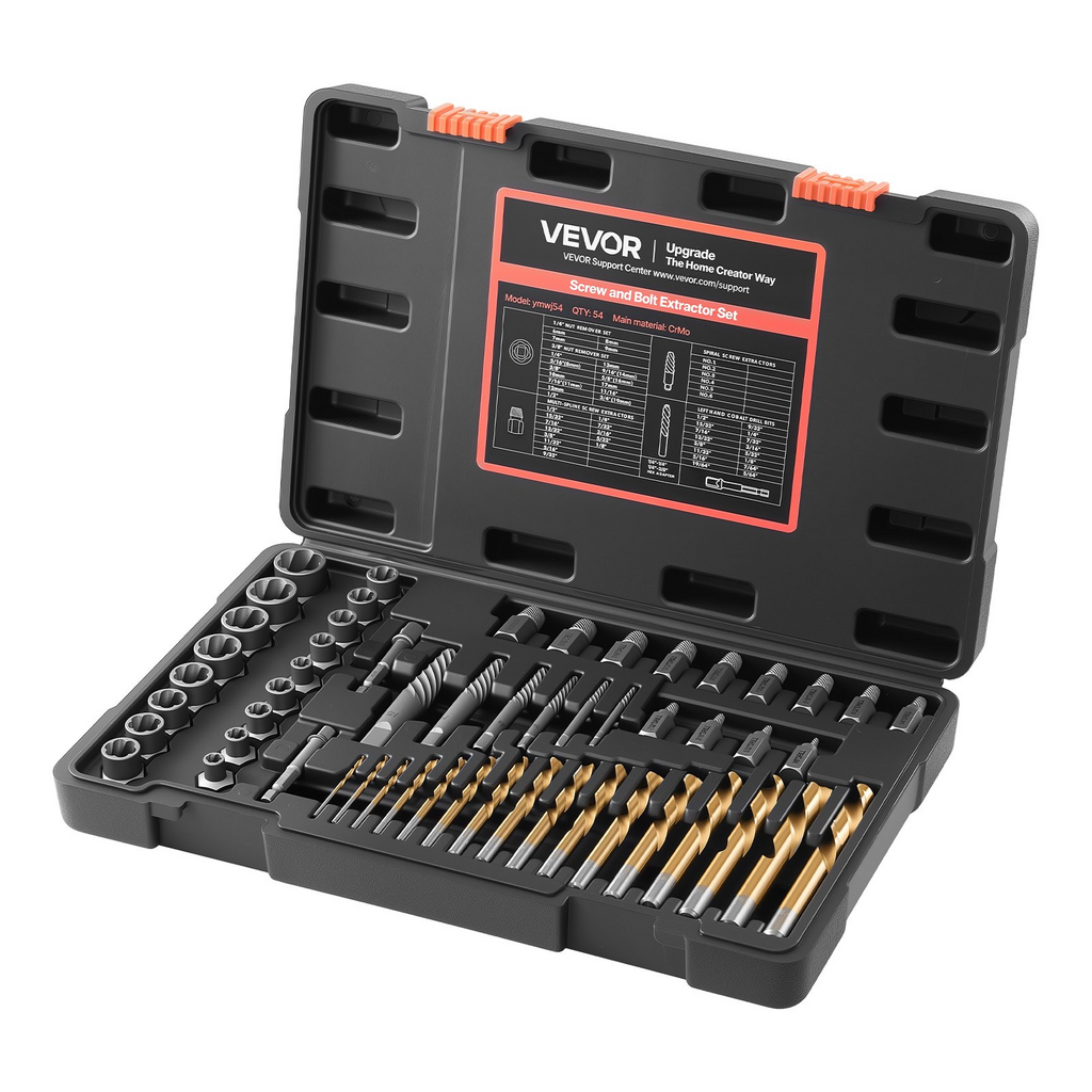Juego de extractores de tornillos con brocas (54 piezas) | VEVOR