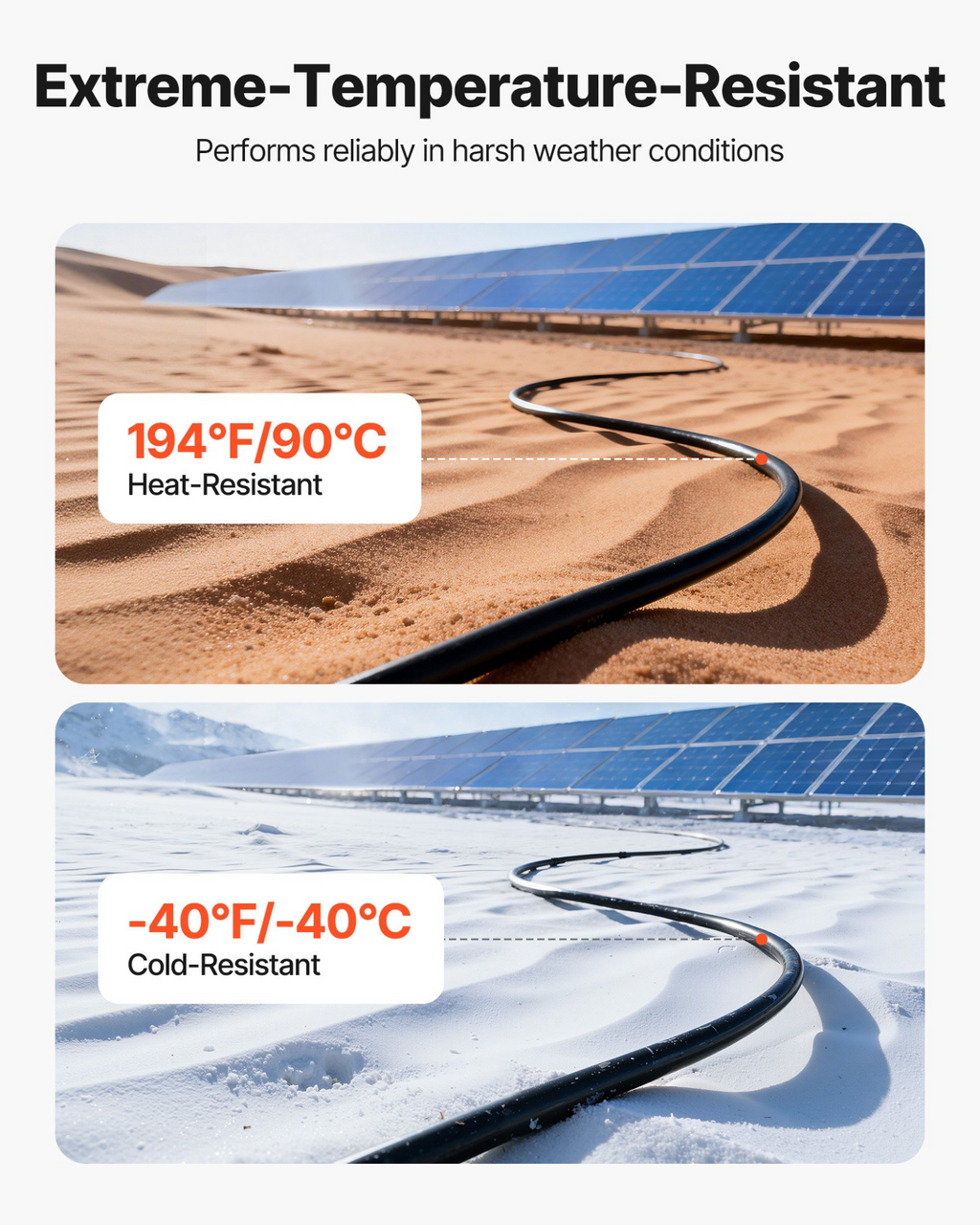 Cable para paneles solares, kit | VEVOR