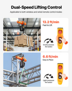 Polipasto eléctrico de cadena de 2200 lbs | VEVOR