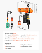 Polipasto eléctrico de cadena de 2200 lbs | VEVOR