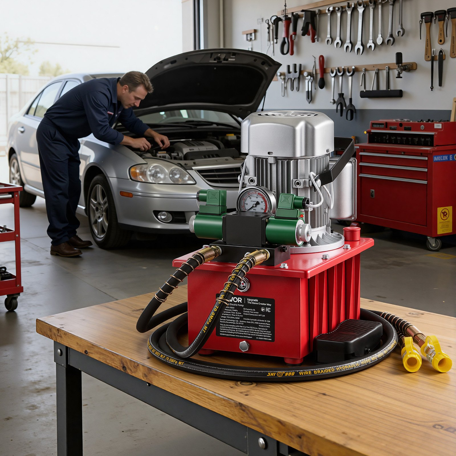 Bomba hidráulica eléctrica, 750 W, 10 000 PSI, 8 L | VEVOR