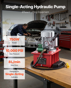 Bomba hidráulica eléctrica, 750 W, 10 000 PSI, 2,1 galones | VEVOR
