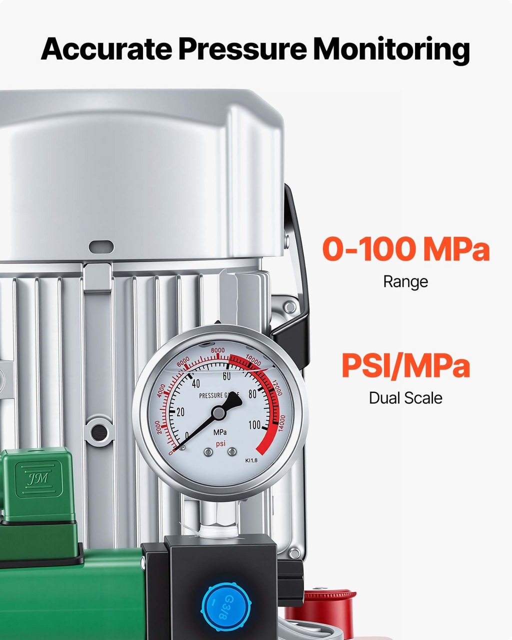 Bomba hidráulica eléctrica, 750 W, 10 000 PSI, 2,1 galones | VEVOR