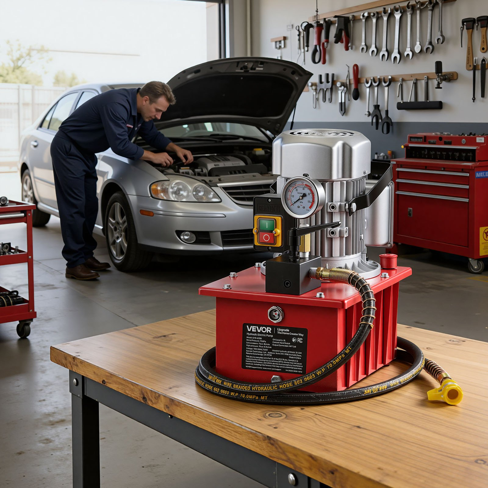 Bomba hidráulica eléctrica, 750 W, 10 000 PSI | VEVOR