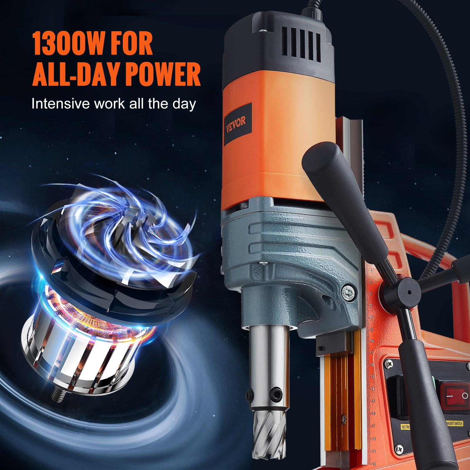 Taladro magnético, motor de 1300 W | VEVOR
