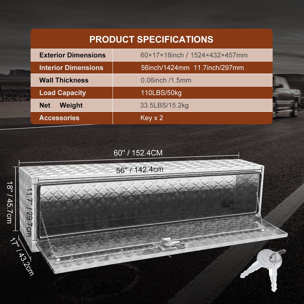 Caja de herramientas para debajo de la carrocería CDK601718I | VEVOR
