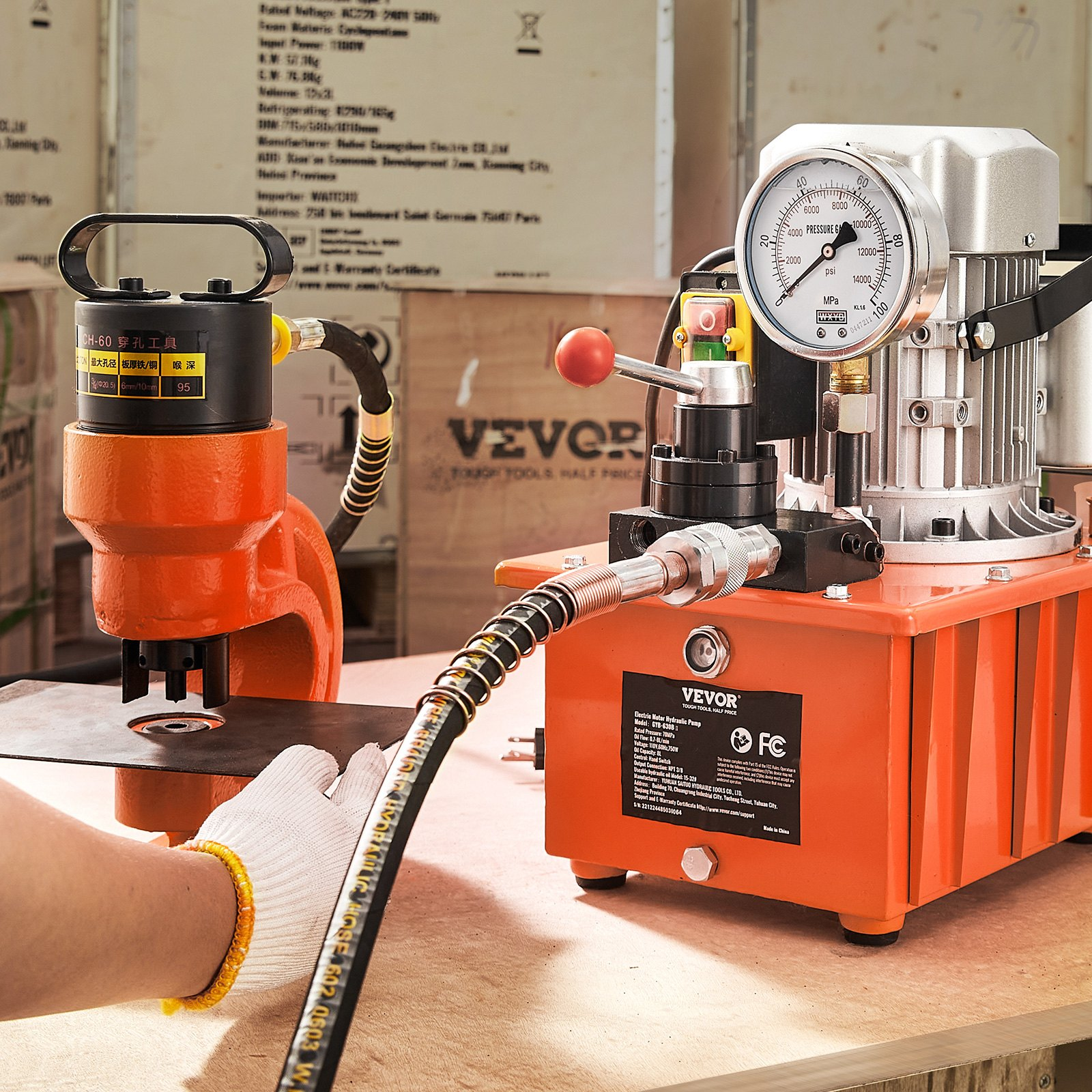 Bomba hidráulica eléctrica, 10 000 PSI, 750 W | VEVOR