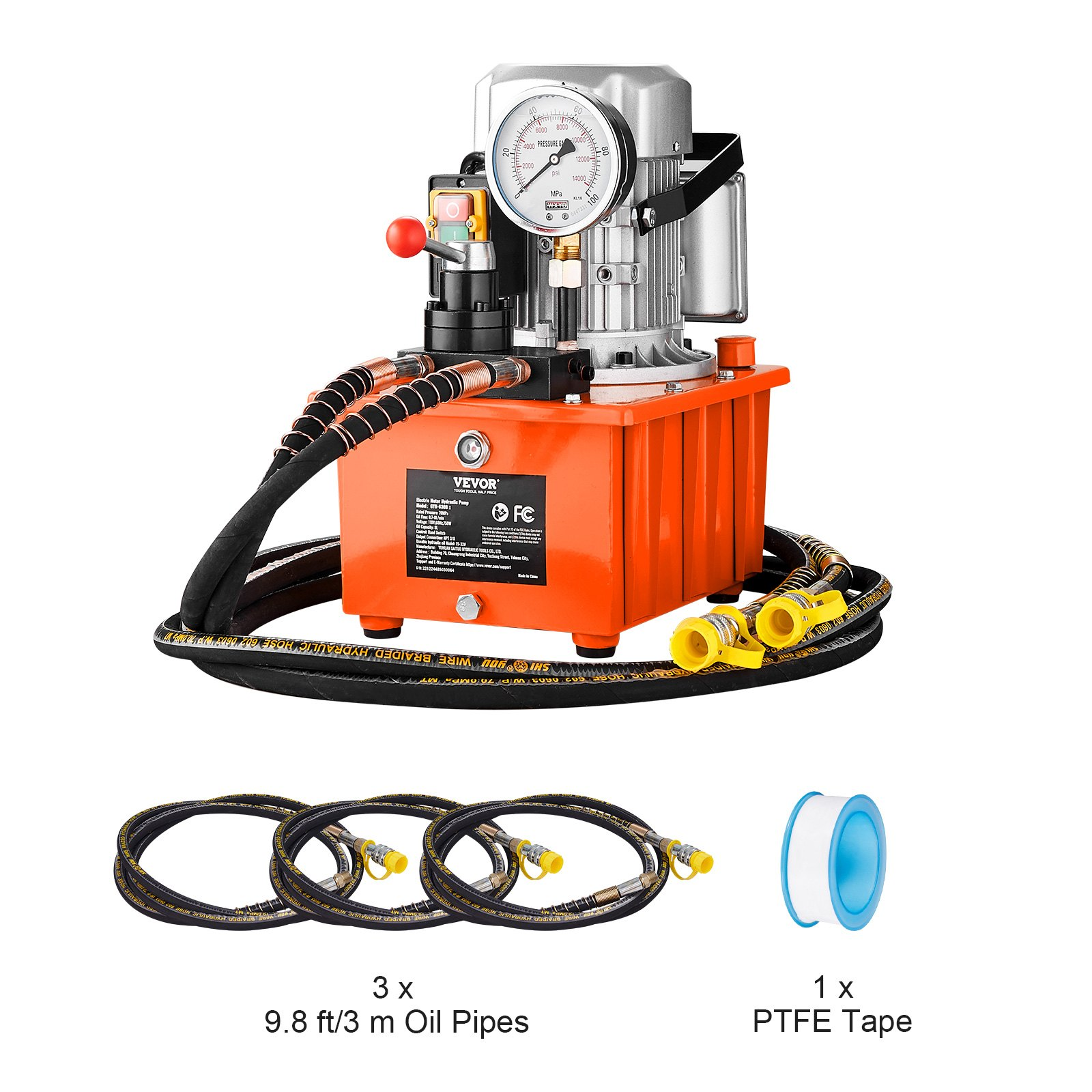 Bomba hidráulica eléctrica, 10 000 PSI, 750 W | VEVOR
