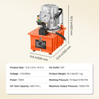 Bomba hidráulica eléctrica, 10 000 PSI, 750 W, 110 V | VEVOR
