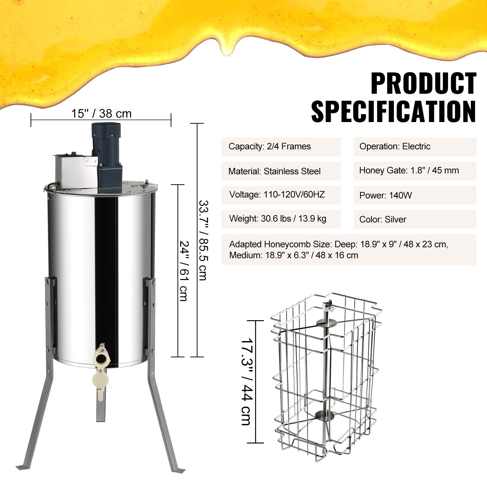 Extractor de miel eléctrico | VEVOR