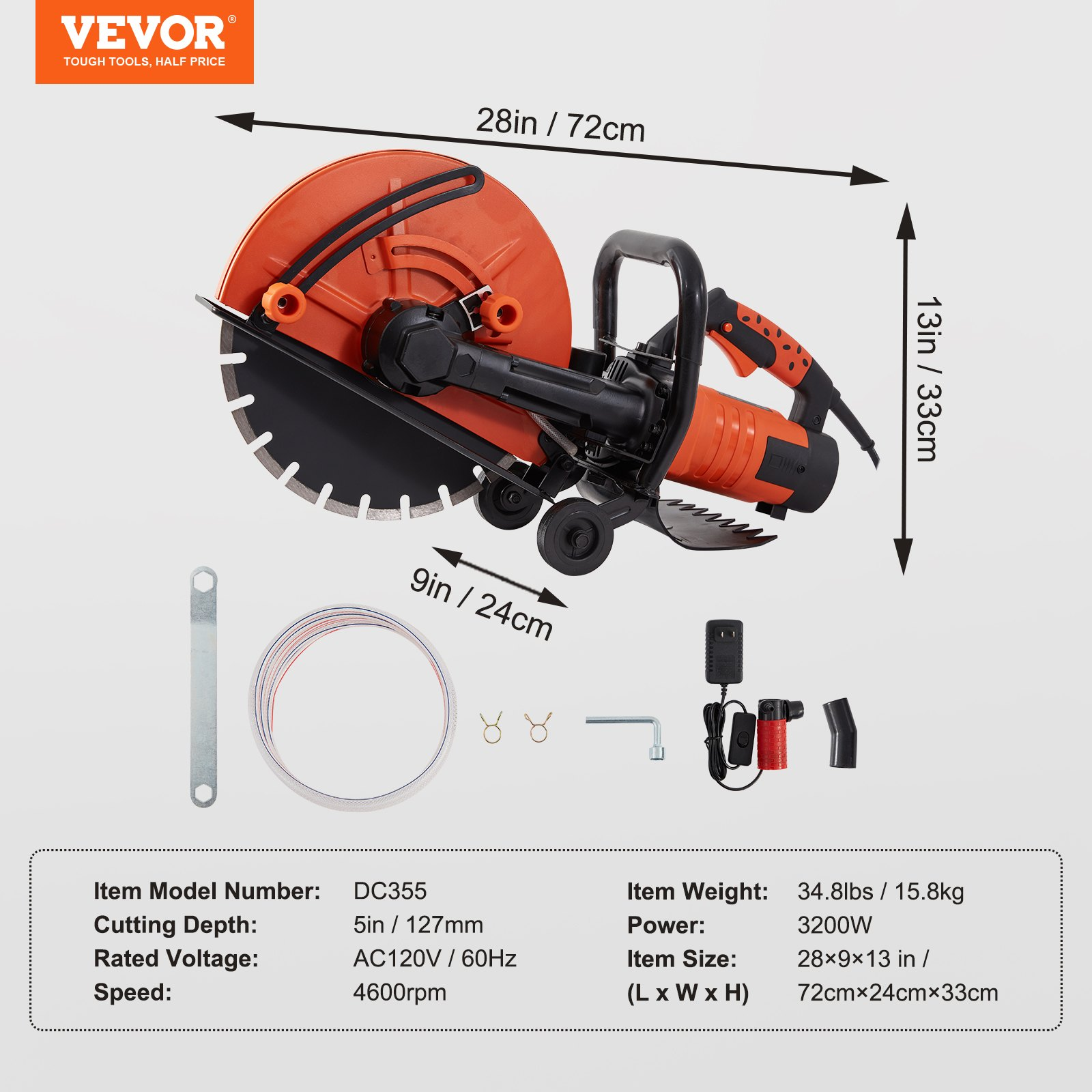 Sierra circular eléctrica para hormigón | VEVOR