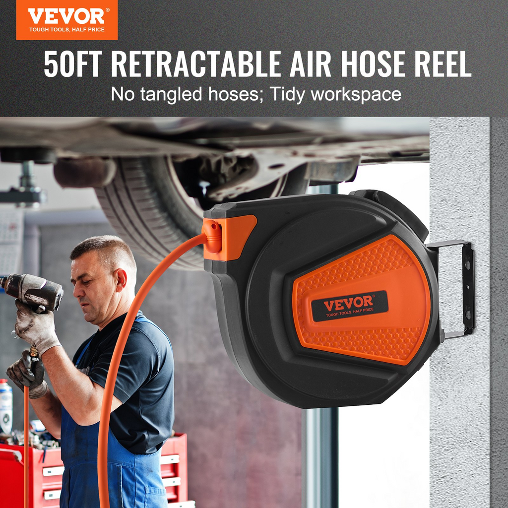 Carrete de manguera de aire retráctil FBSKQRGJP5 | VEVOR