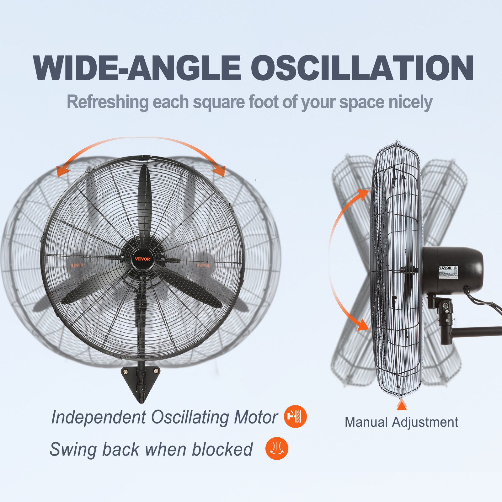 Ventilador de pared con nebulizador, 76 cm (30 pulgadas) | VEVOR
