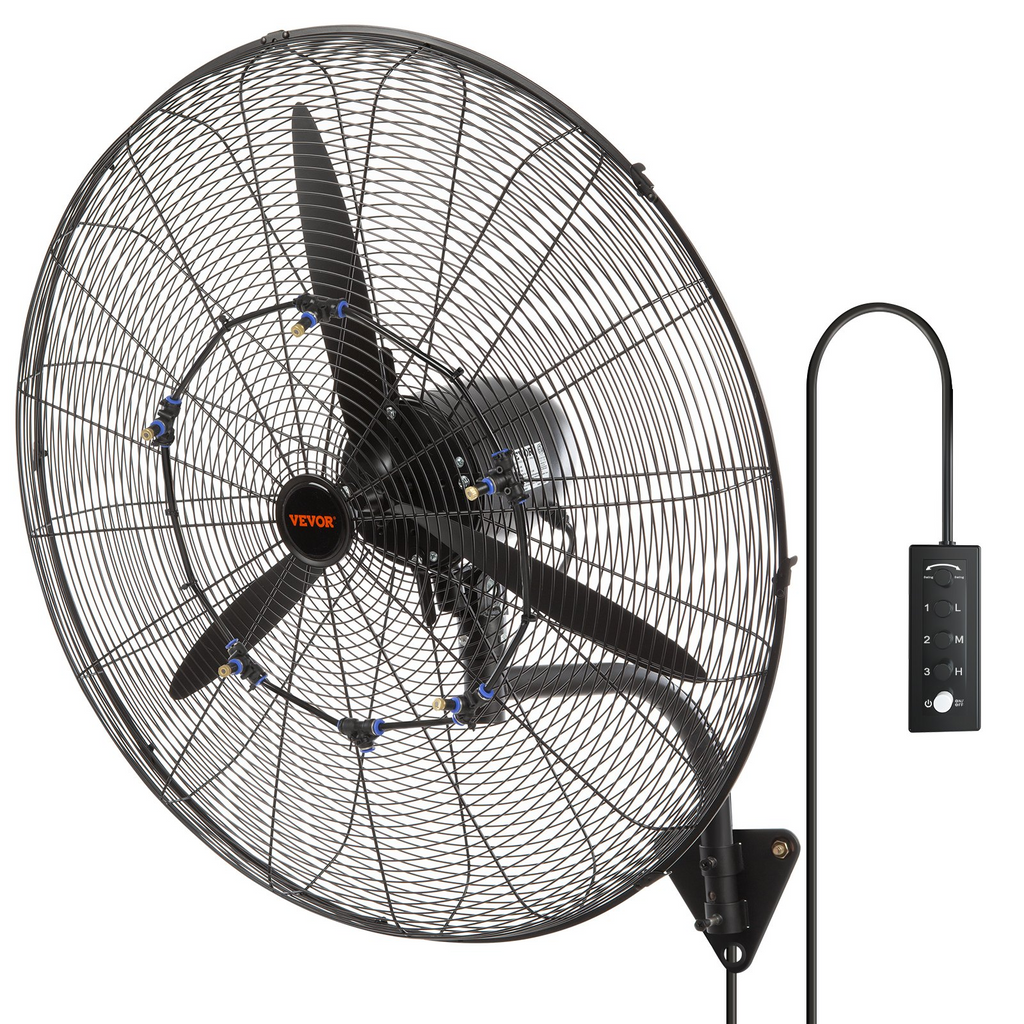 Ventilador de pared con nebulizador, 76 cm (30 pulgadas) | VEVOR