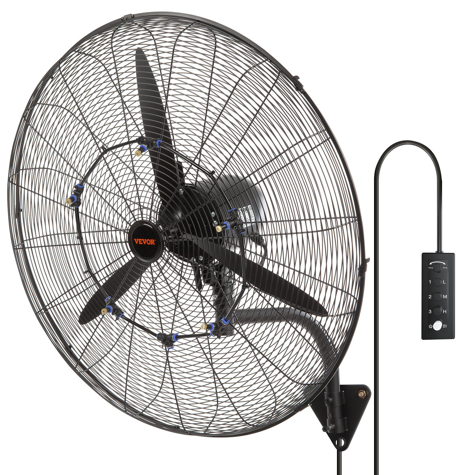 Ventilador de pared con nebulizador, 76 cm (30 pulgadas) | VEVOR