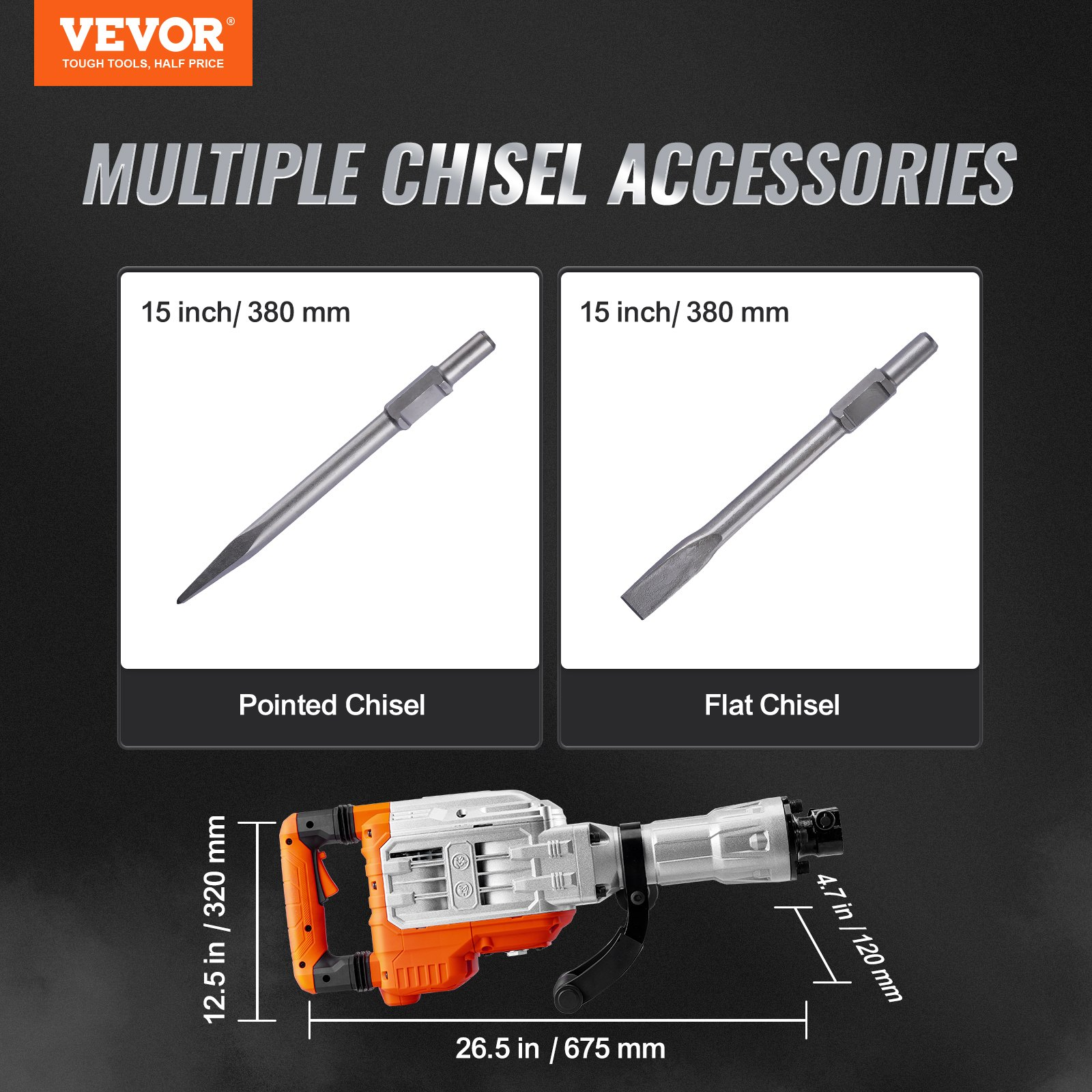 Martillo de demolición, 3500 W | VEVOR