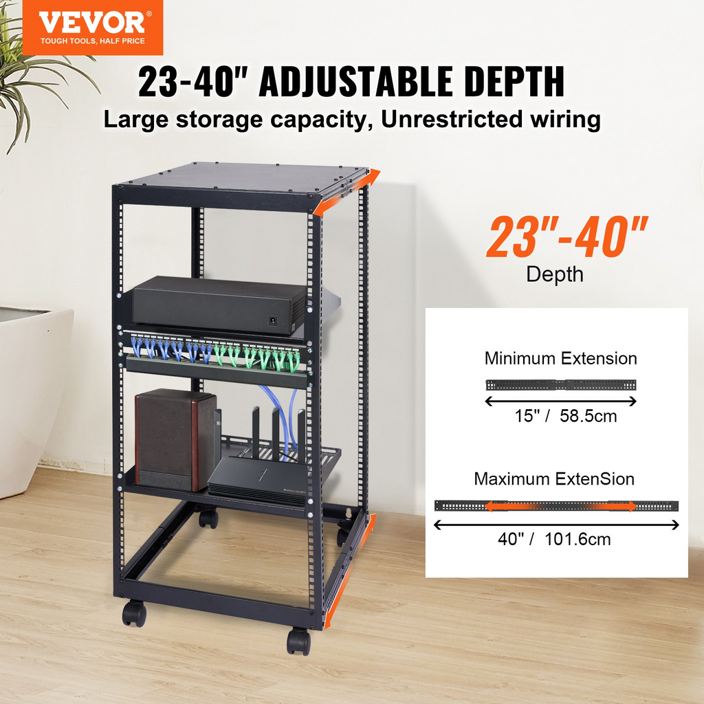 Rack para servidores 20U de estructura abierta | VEVOR