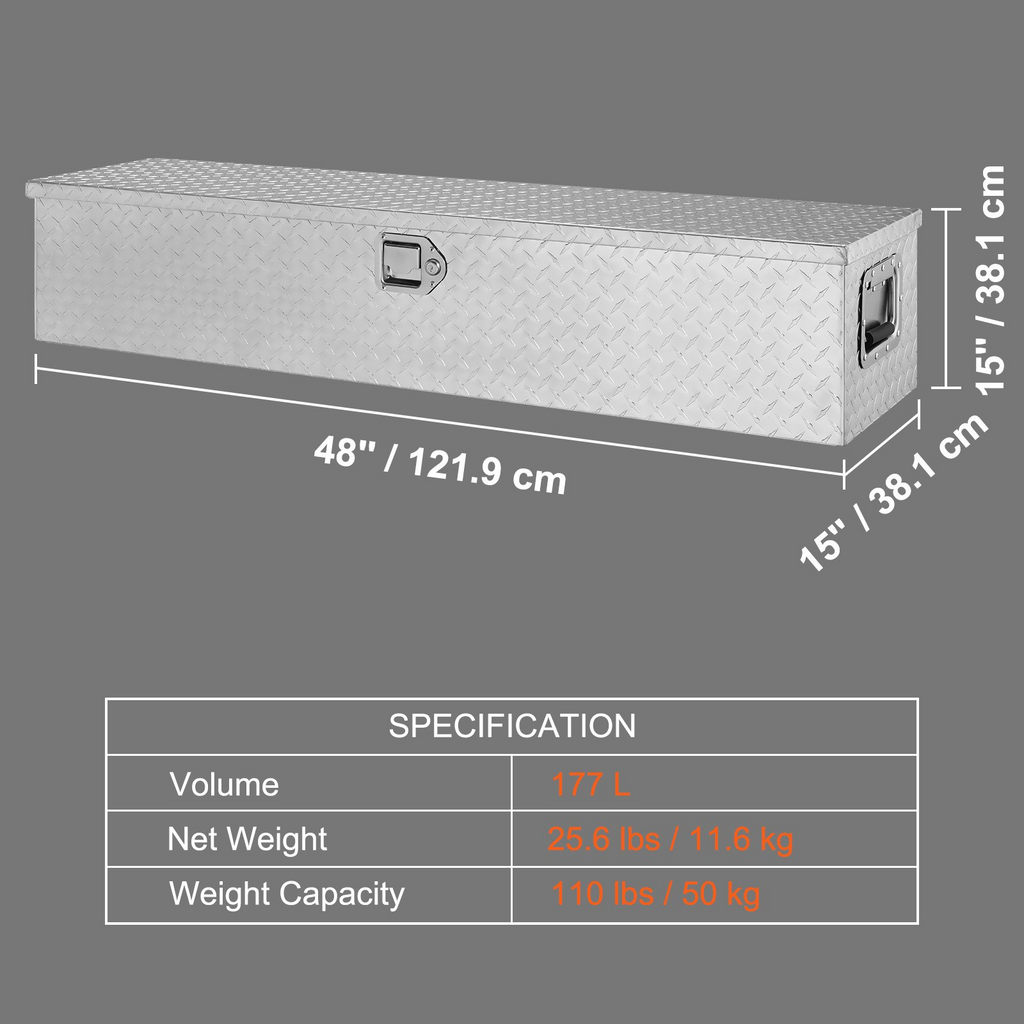 Caja de herramientas de aluminio resistente para caja LCZXG48X15 | VEVOR