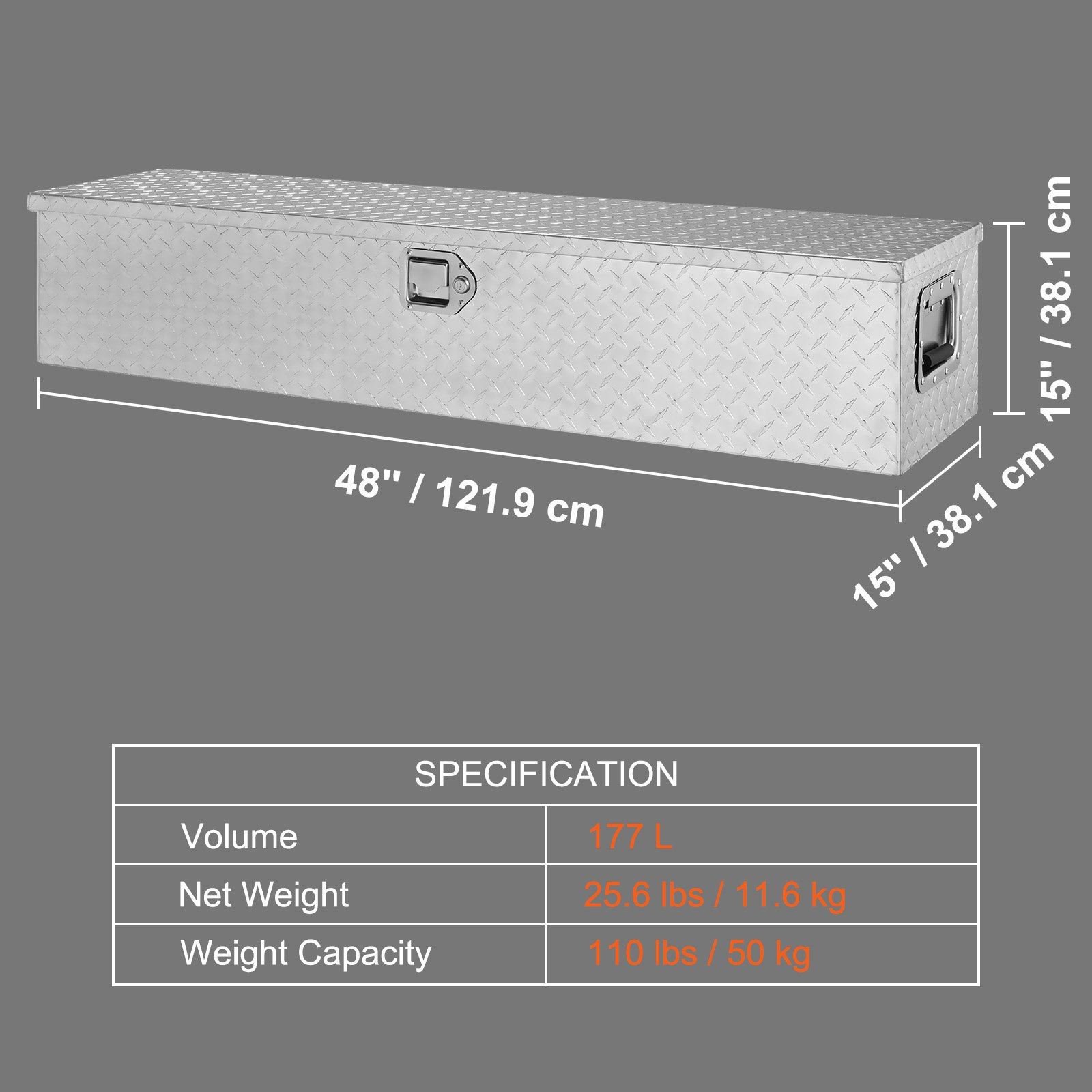 Caja de herramientas de aluminio resistente para caja LCZXG48X15 | VEVOR