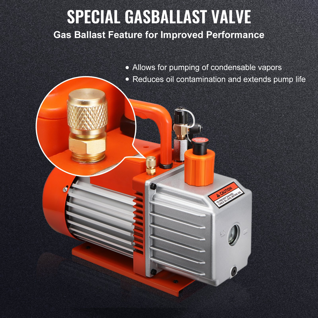Bomba de vacío rotativa de paletas de 2 etapas de 1/2 HP