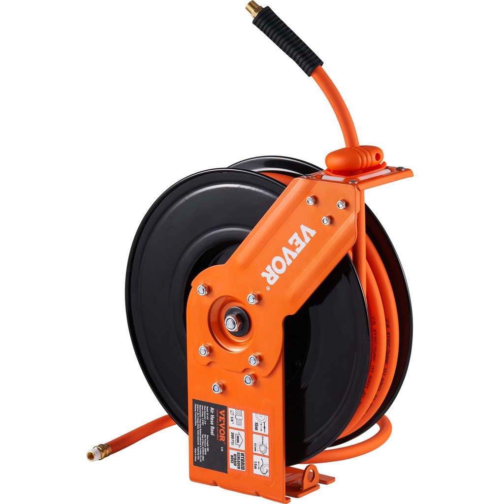 Carrete de manguera de aire retráctil KFSKQRGJ50 | VEVOR