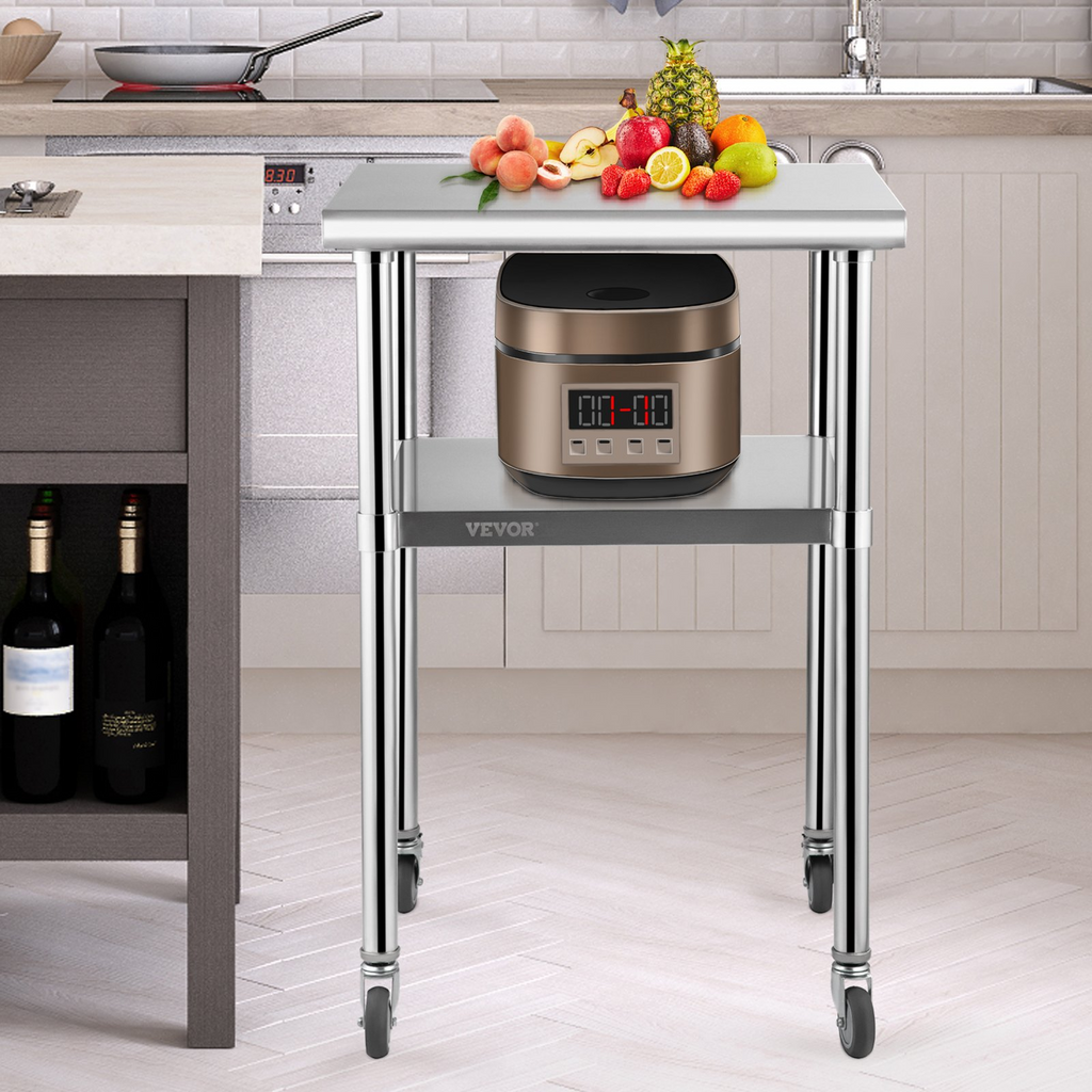 Mesa de preparación de acero inoxidable | VEVOR