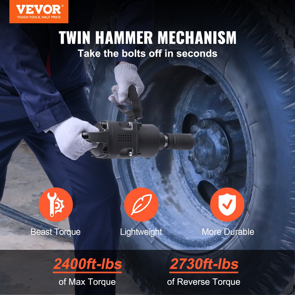 Llave de impacto neumática de 1 pulgada KQCJBSY126 | VEVOR