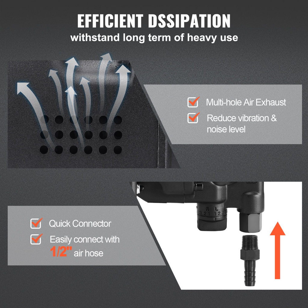 Llave de impacto neumática de 1 pulgada KQCJBSY126 | VEVOR