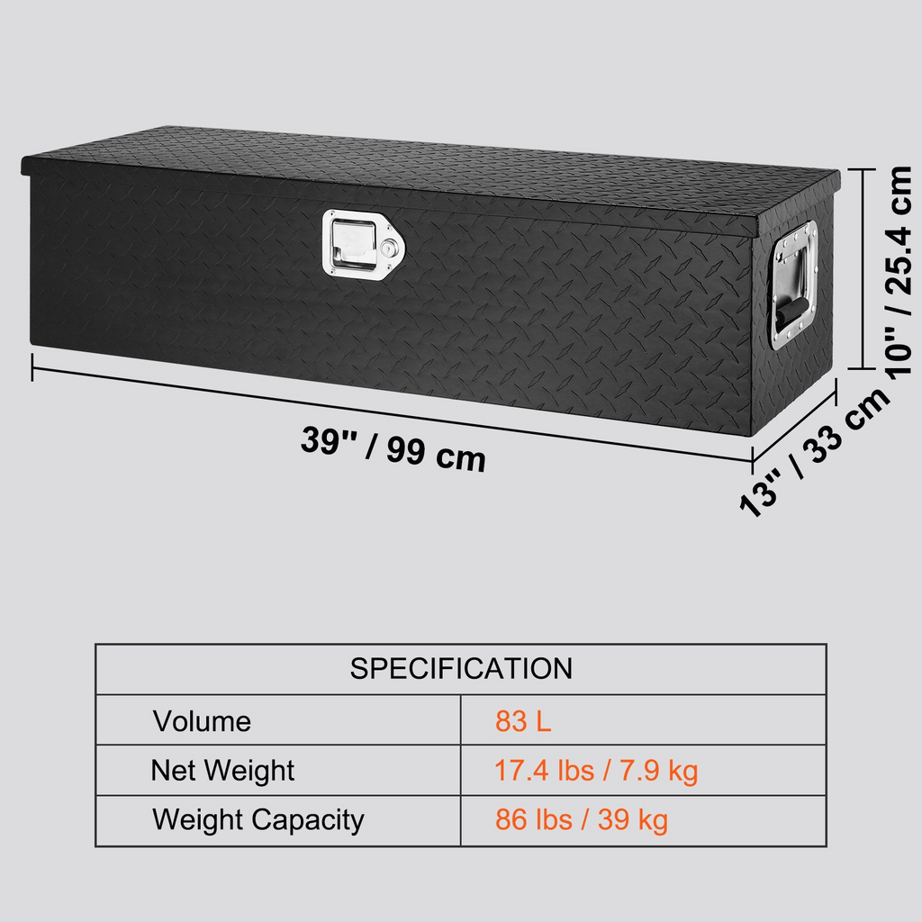 Caja de herramientas de aluminio resistente para caja, 25 cm | VEVOR