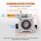 Bomba para hidrolavadora, eje horizontal de 3/4" | VEVOR