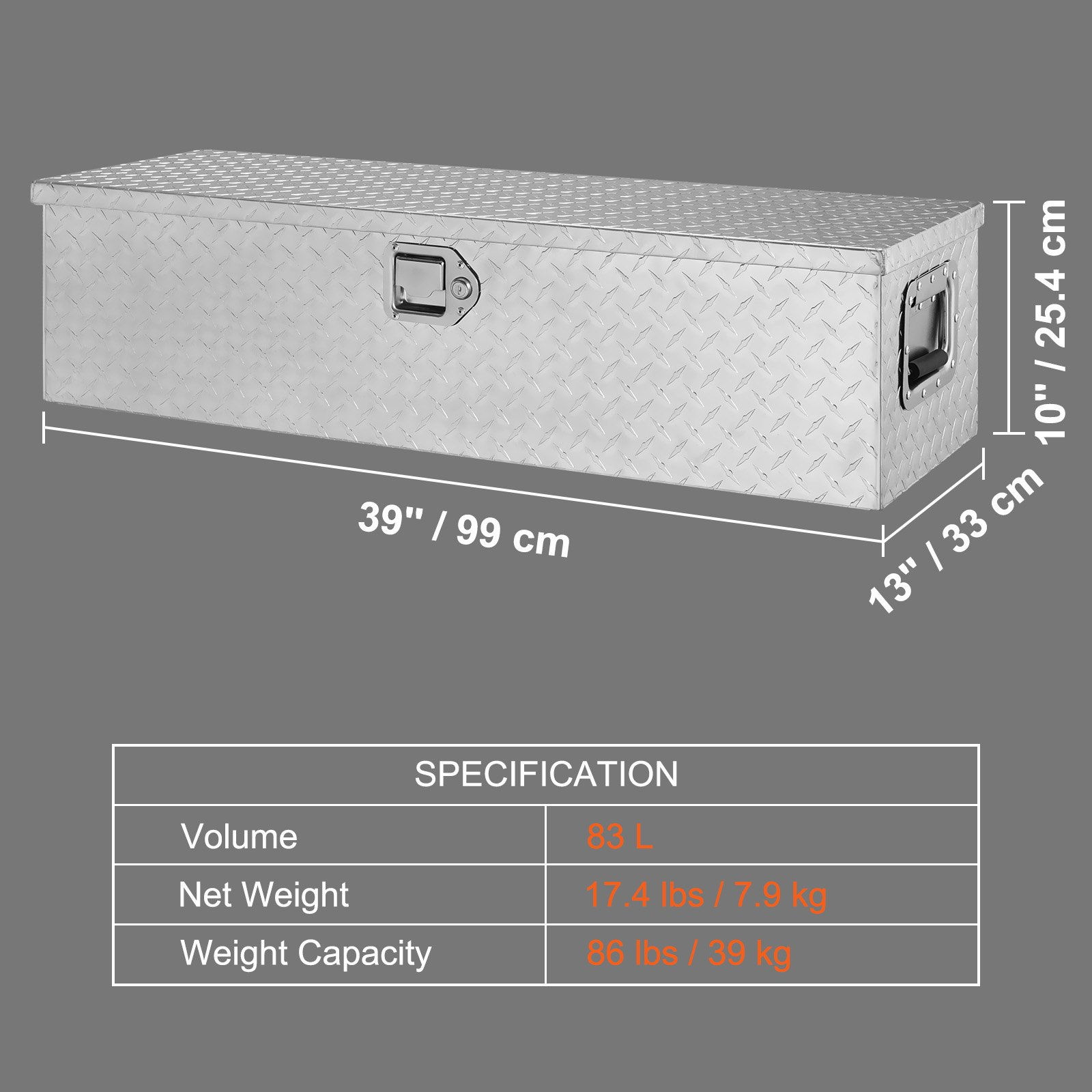 Caja de herramientas de aluminio resistente para caja LCZXG39X13 | VEVOR