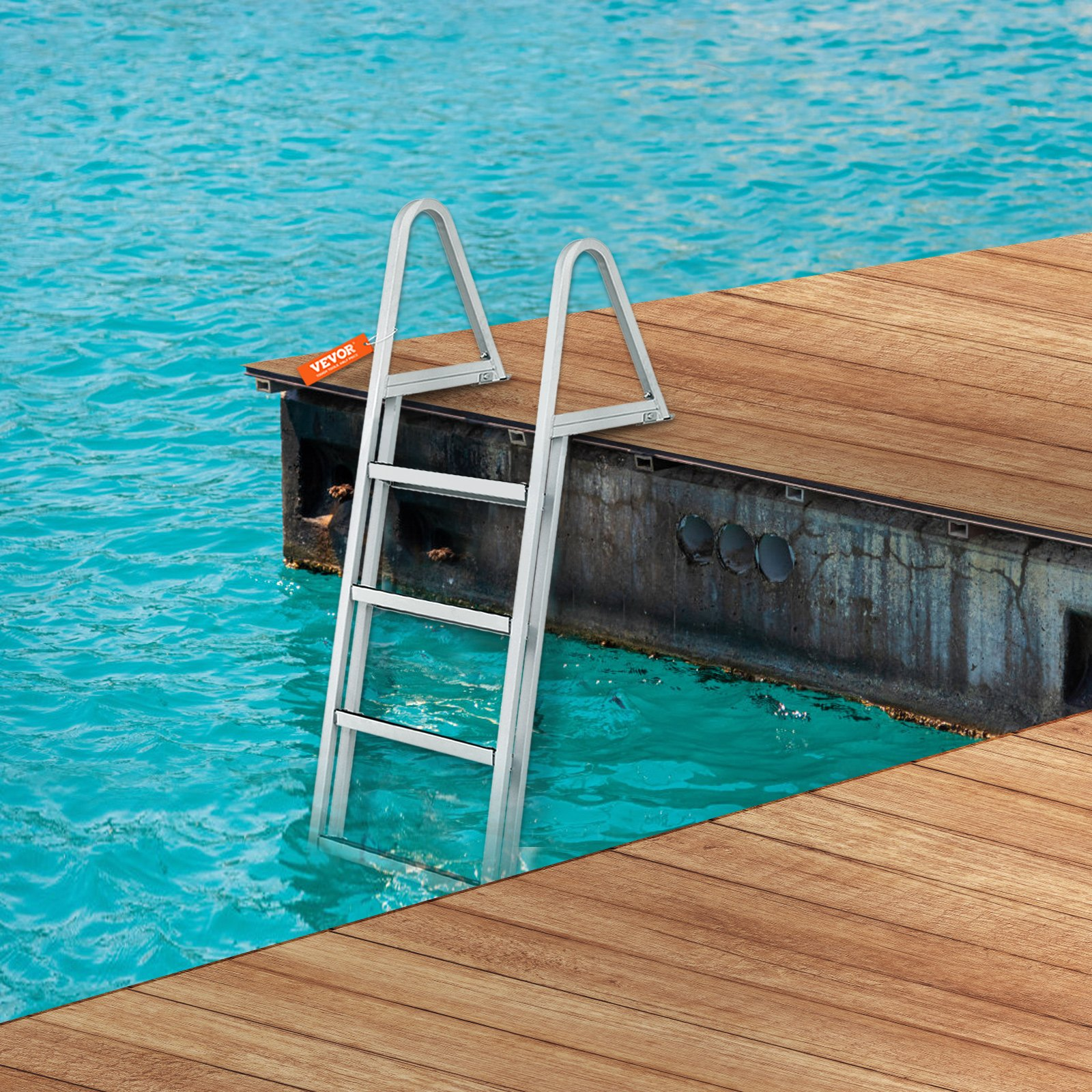 Escalera de muelle, 4 peldaños desmontables