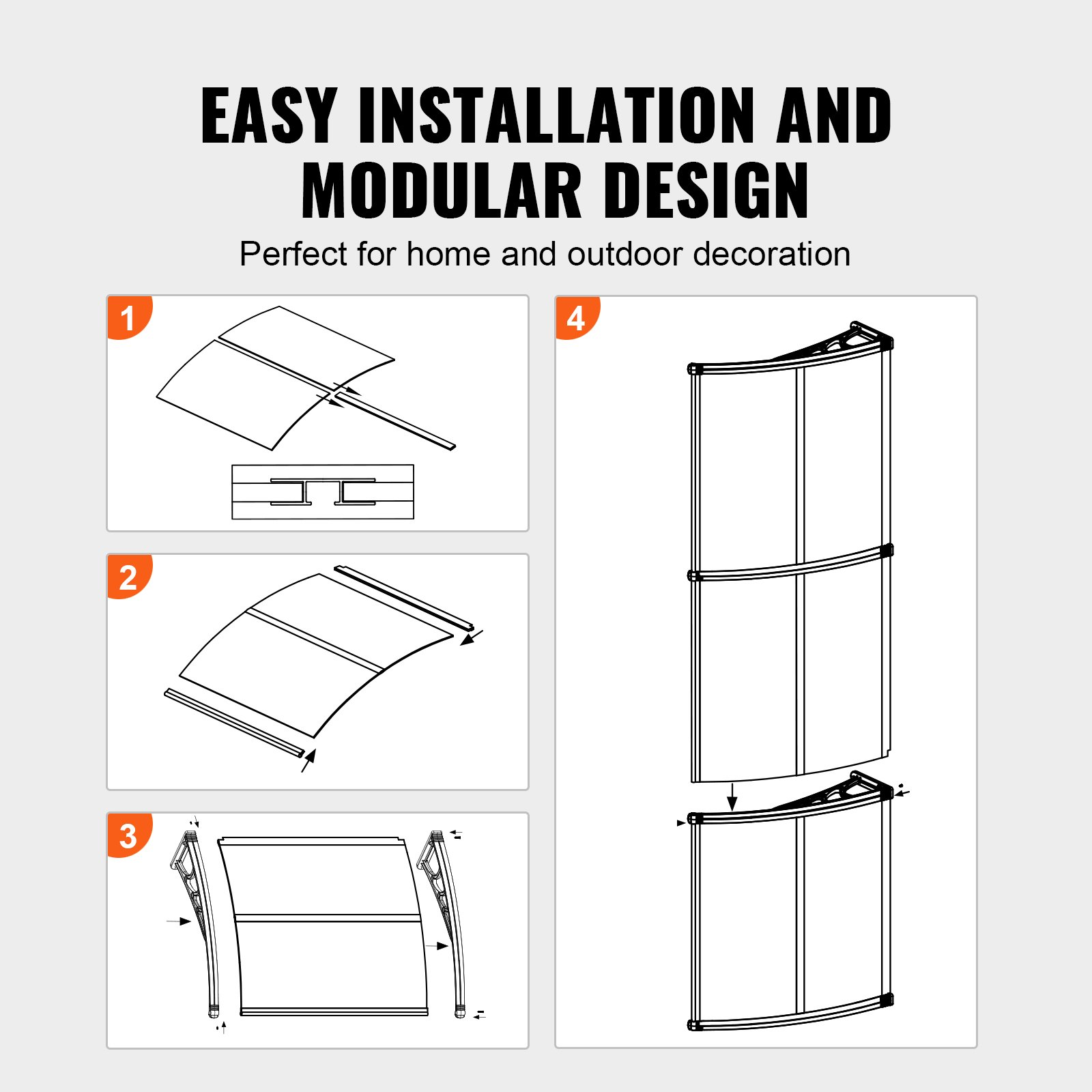 Toldo para puertas y ventanas de 203 x 101 cm | VEVOR