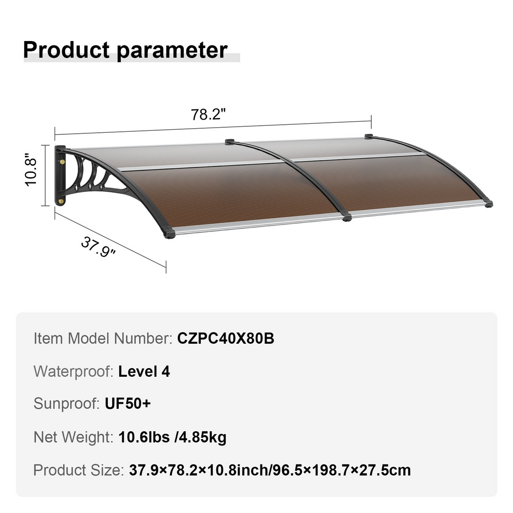 Toldo para puertas y ventanas de 203 x 101 cm | VEVOR