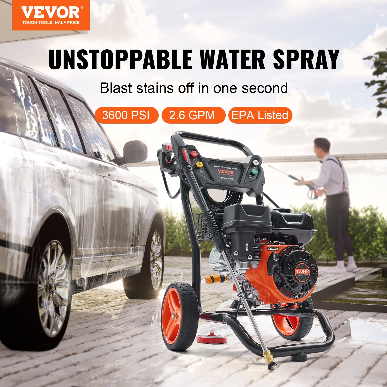 Hidrolavadora, 3600 PSI, 2.6 GPM | VEVOR
