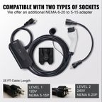 Cargador portátil para vehículos eléctricos Nivel 1+2 | VEVOR