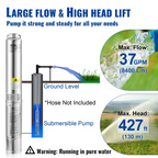Bomba sumergible para pozos profundos, 2 HP/1500 W | VEVOR
