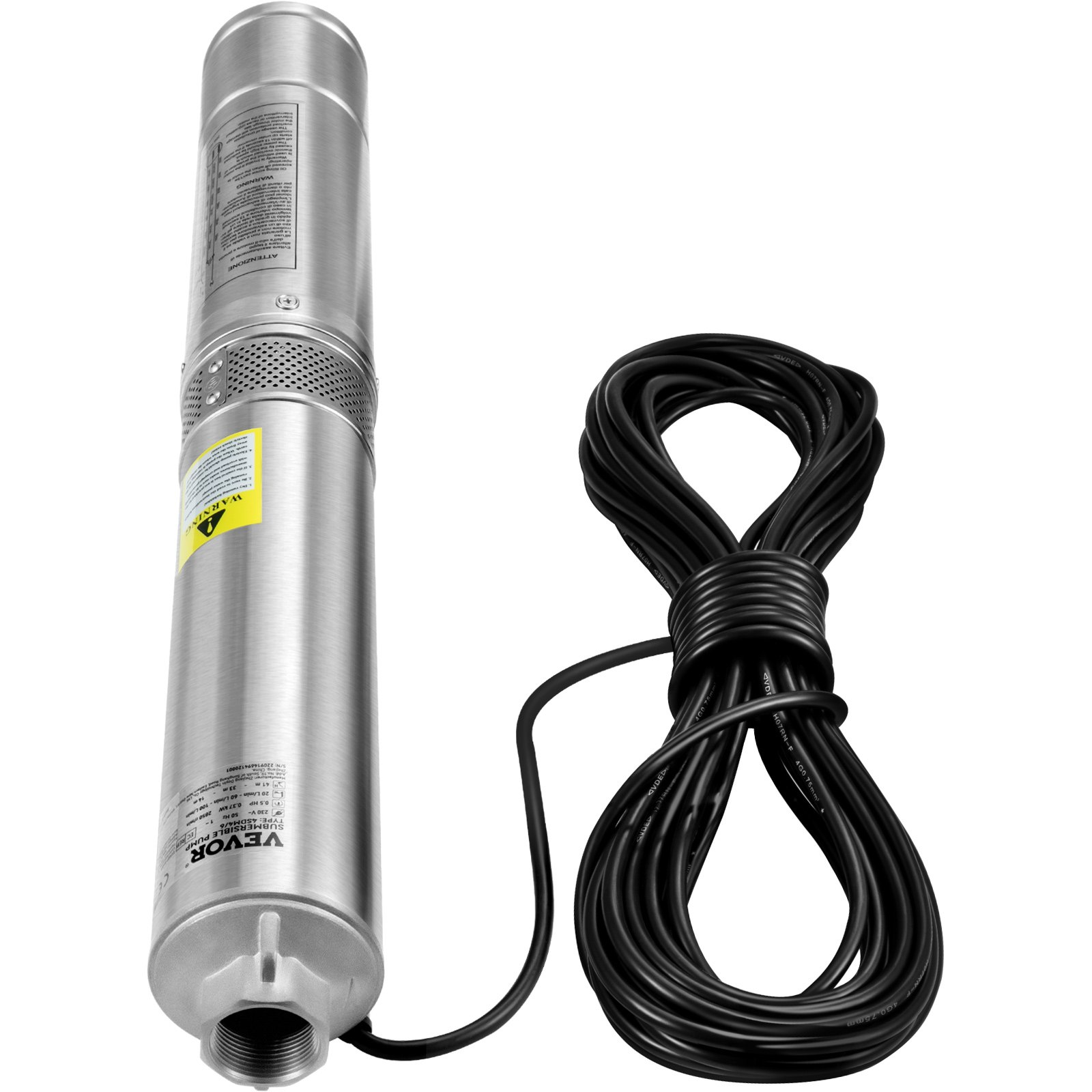 Bomba sumergible para pozos profundos, 2 HP/1500 W | VEVOR
