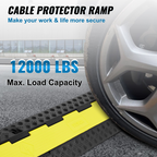 Rampa protectora de cables de 3 piezas, 2 canales | VEVOR