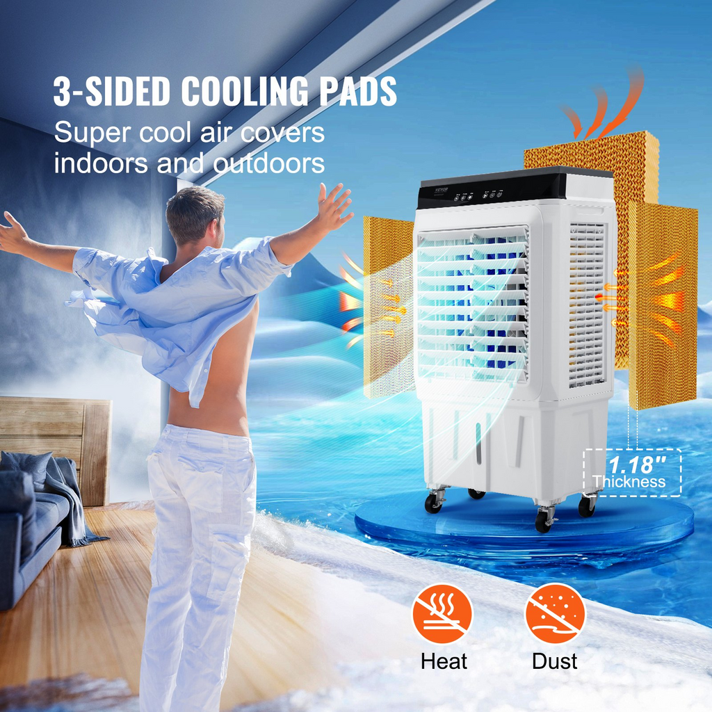 Enfriador de aire evaporativo, 2100 CFM | VEVOR